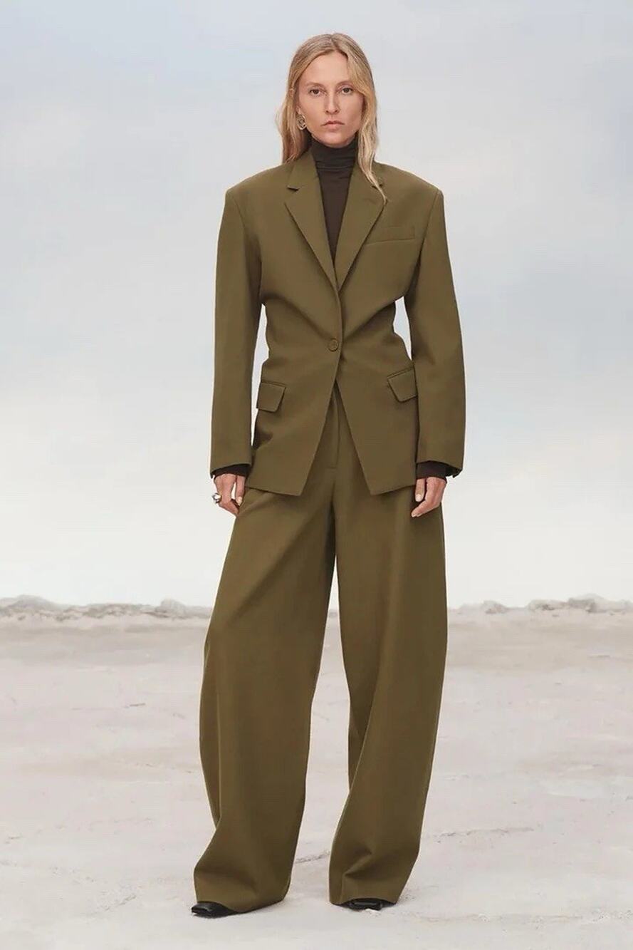 Zara Collection AW 2024 Wool Trousers Dark Camel Khaki 8524/806 M